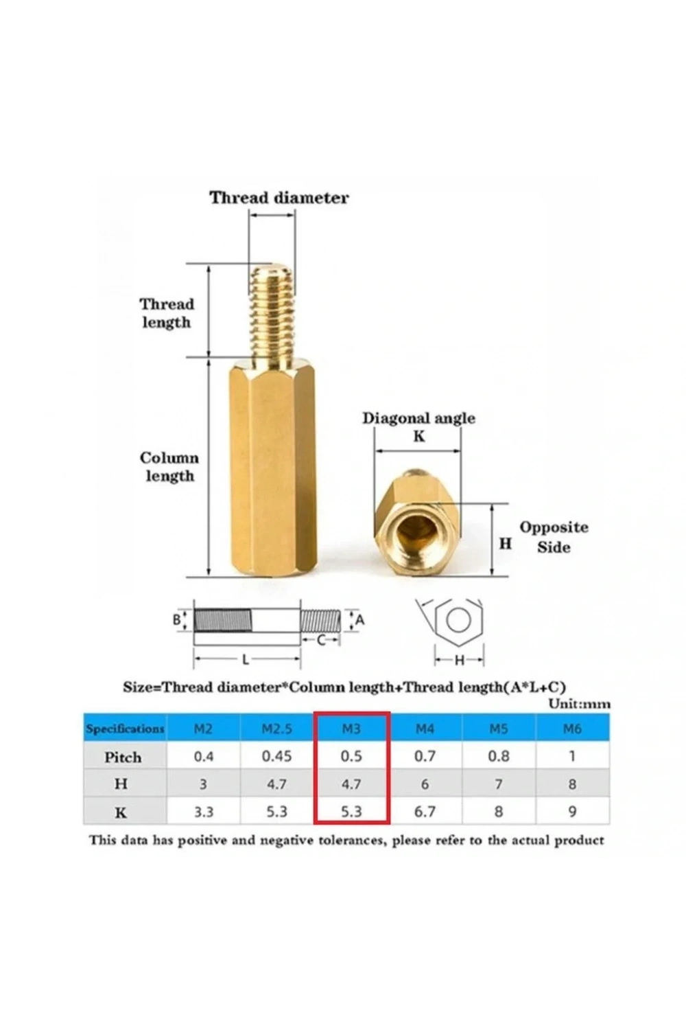 30mm M3 Dişi-Erkek Metal Distans Aralayıcı Spacer