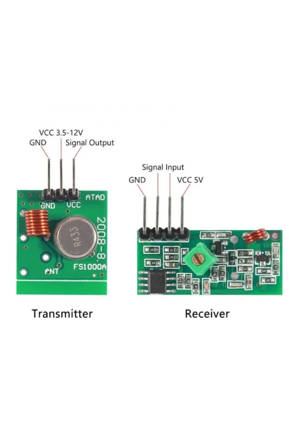 315 MHz Alıcı Verici RF Kablosuz Haberleşme Devre Seti
