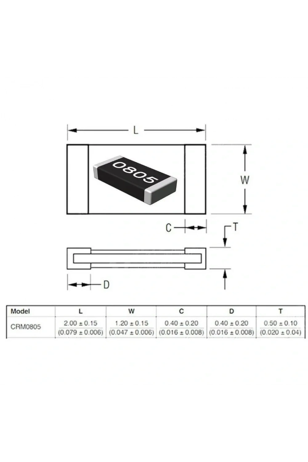 3.3MR 805 1/8 SMD Direnç 100 Adet