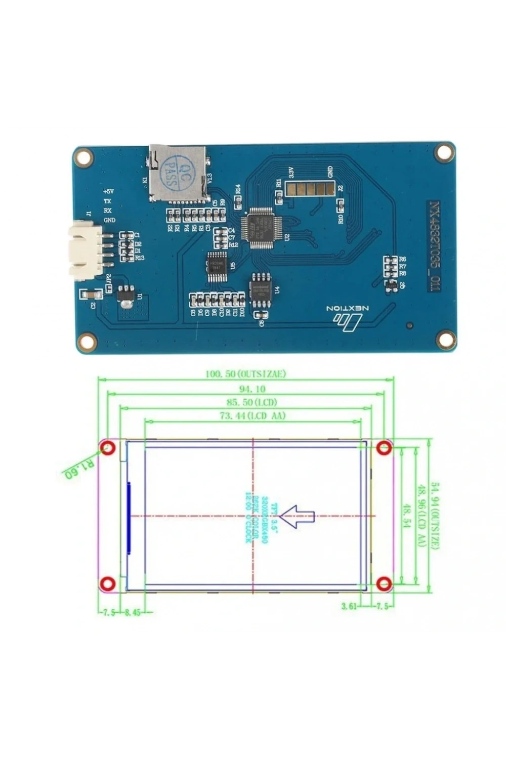3.5 Inch Nextion 16MB Dahili Hafıza NX4832T035