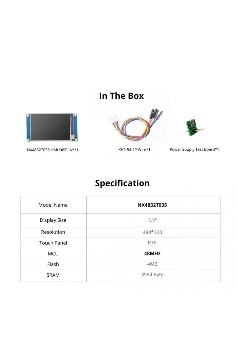 3.5 Inch Nextion 16MB Dahili Hafıza NX4832T035