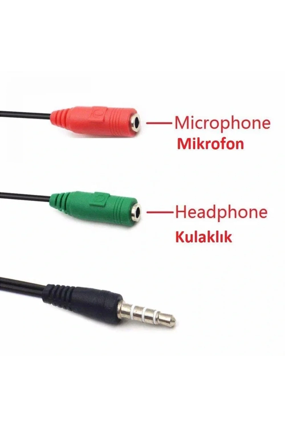 3.5mm Aux Kulaklık-Mikrofon Ayırıcı Kablo