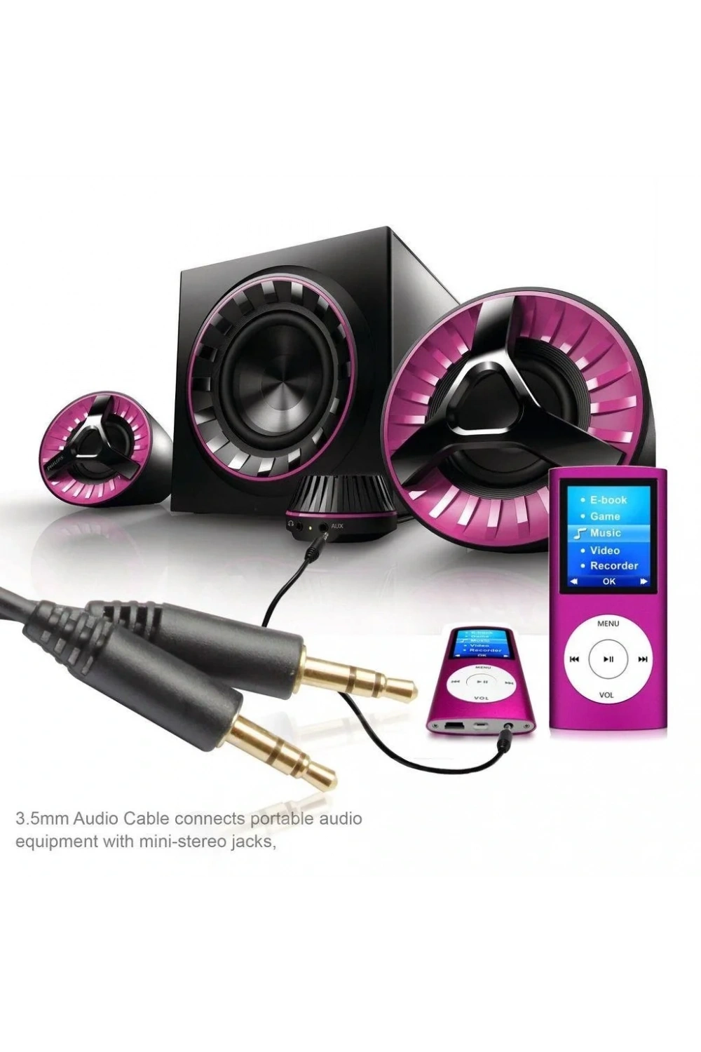 3.5mm Aux Stereo Erkek Erkek Kablo 5m