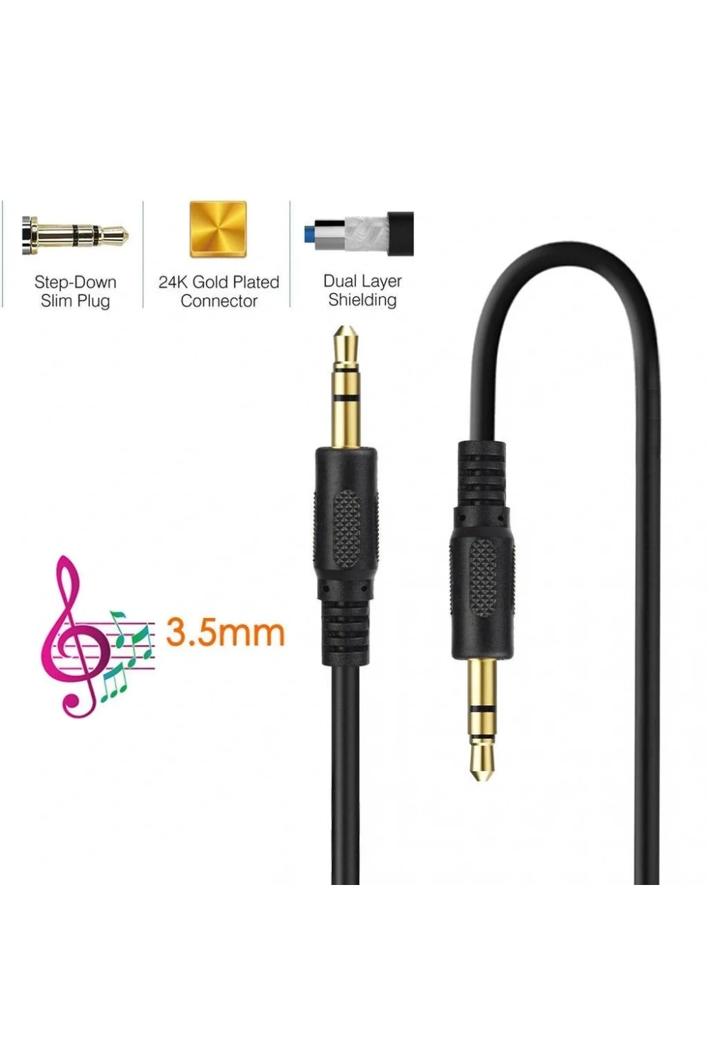 3.5mm Aux Stereo Erkek Erkek Kablo 5m