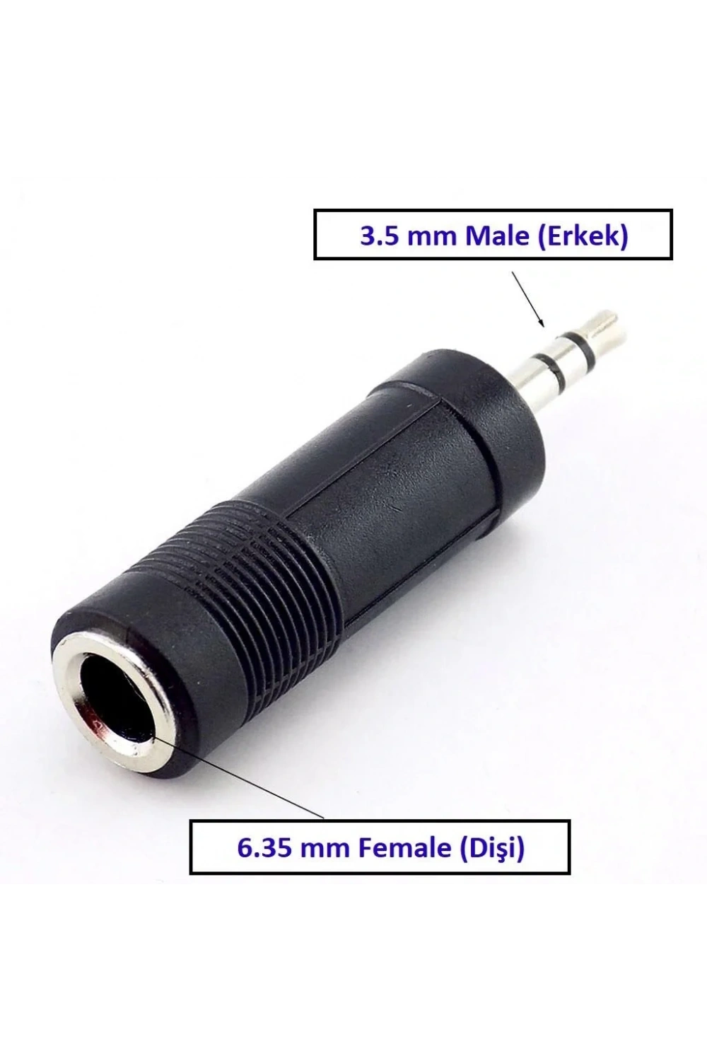 3.5mm Erkek Jak 6.35mm Dişi Jak Çevirici Adaptör