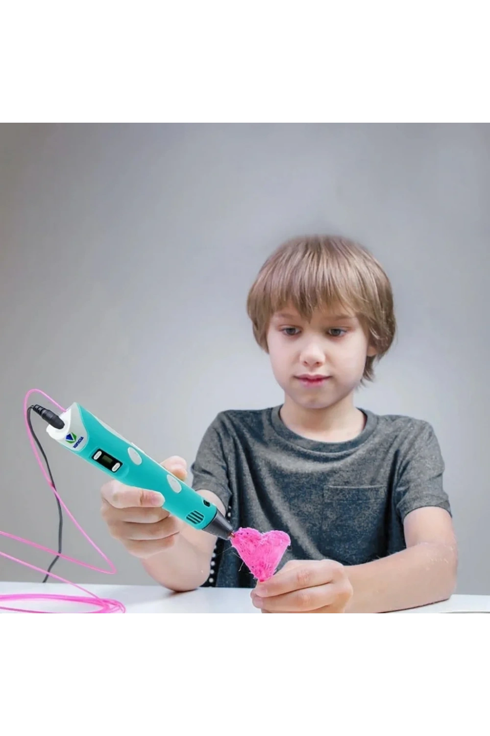 3D Kalem 3D Pen Baskı Kalemi Yazıcı Printer 3 Renk Filament Adaptör Hediye
