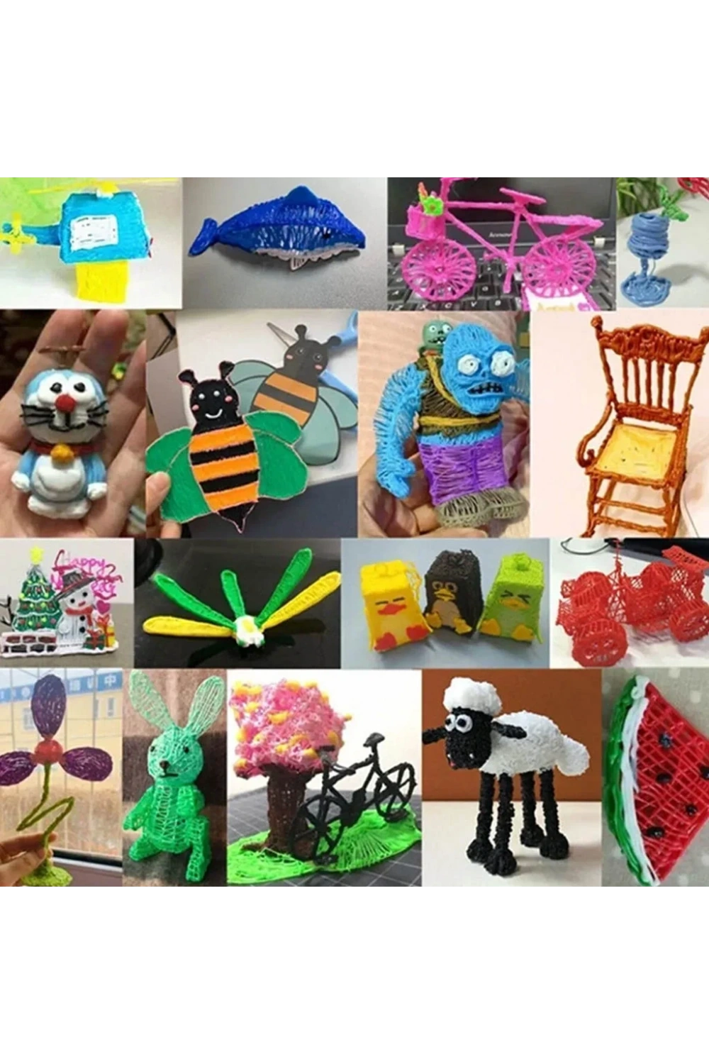 3D Kalem 3D Pen Yazıcı - 3 Farklı Renk PLA Filament Hediyeli