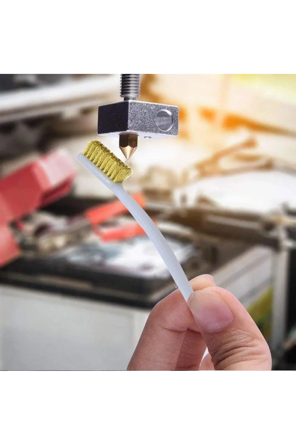 3D Yazıcı Nozzle Temizleme Fırçası Metal Tel Fırça