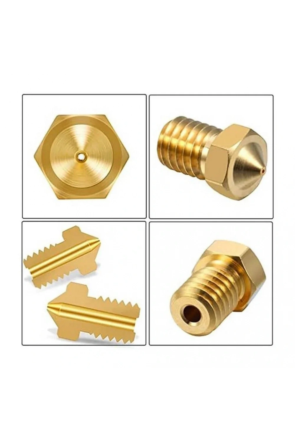 3D Yazıcı-Printer M6 1.75mm / 0.4mm V5-V6 Pirinç Nozzle