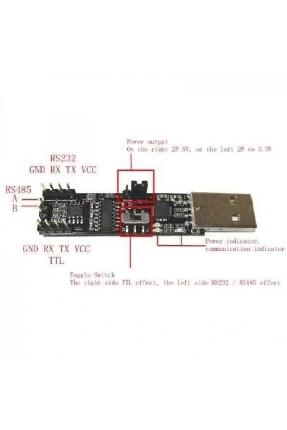3in1 5V 3.3V USB - RS485 RS232 TTL Seri Port Dönüştürücü Modülü