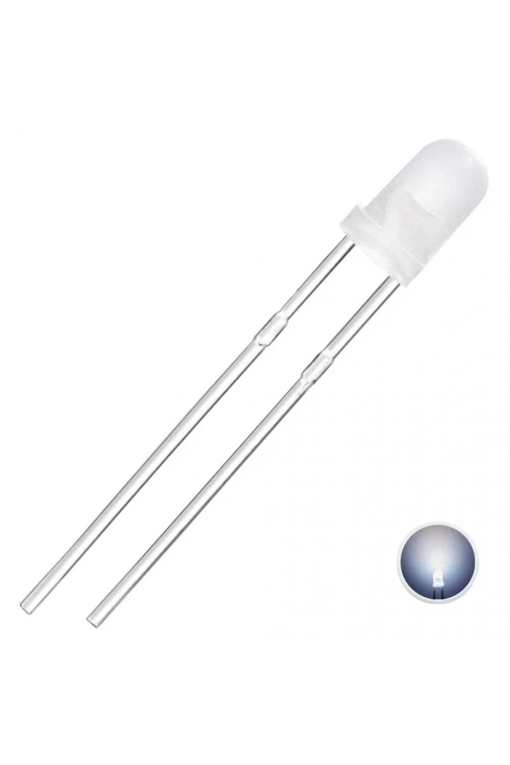 3mm Led Beyaz Diyot Diffused 1 Adet