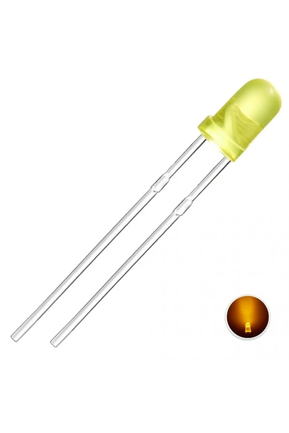 3mm Led Sarı Diyot Diffused 1 Adet