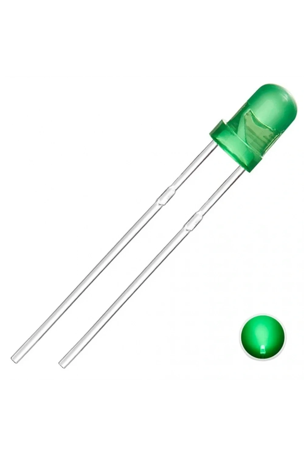 3mm Led Yeşil Diyot Diffused 1 Adet