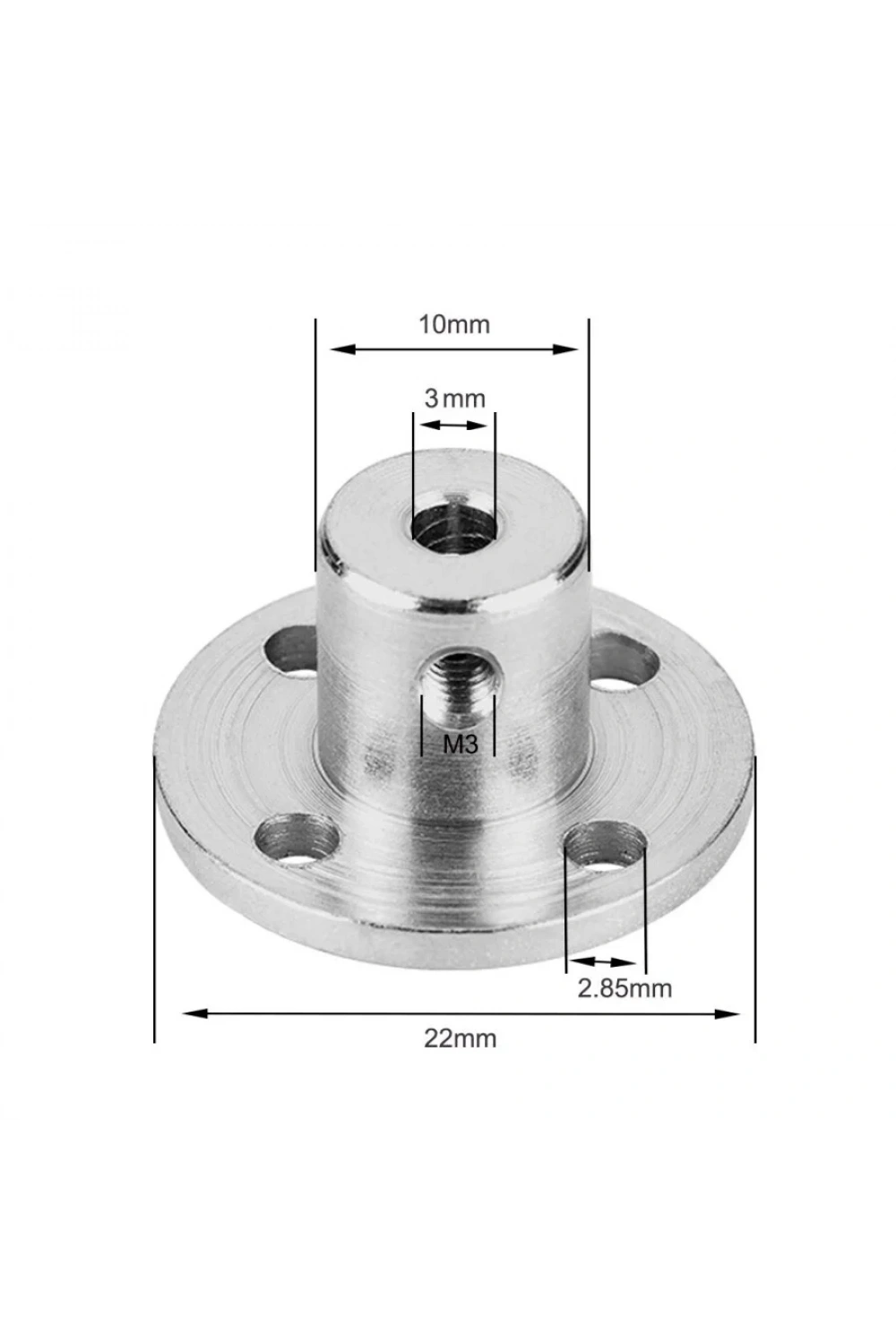 3mm Motor Bağlantı Aparatı - Alüminyum Göbek