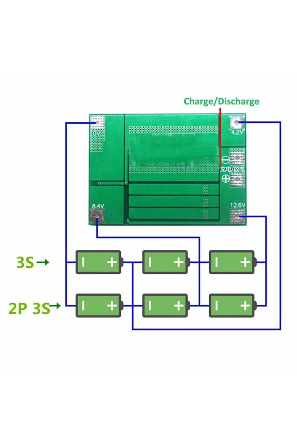 3S 40A BMS 12.6V 18650 Balanslı Pil Şarj Koruma Modülü
