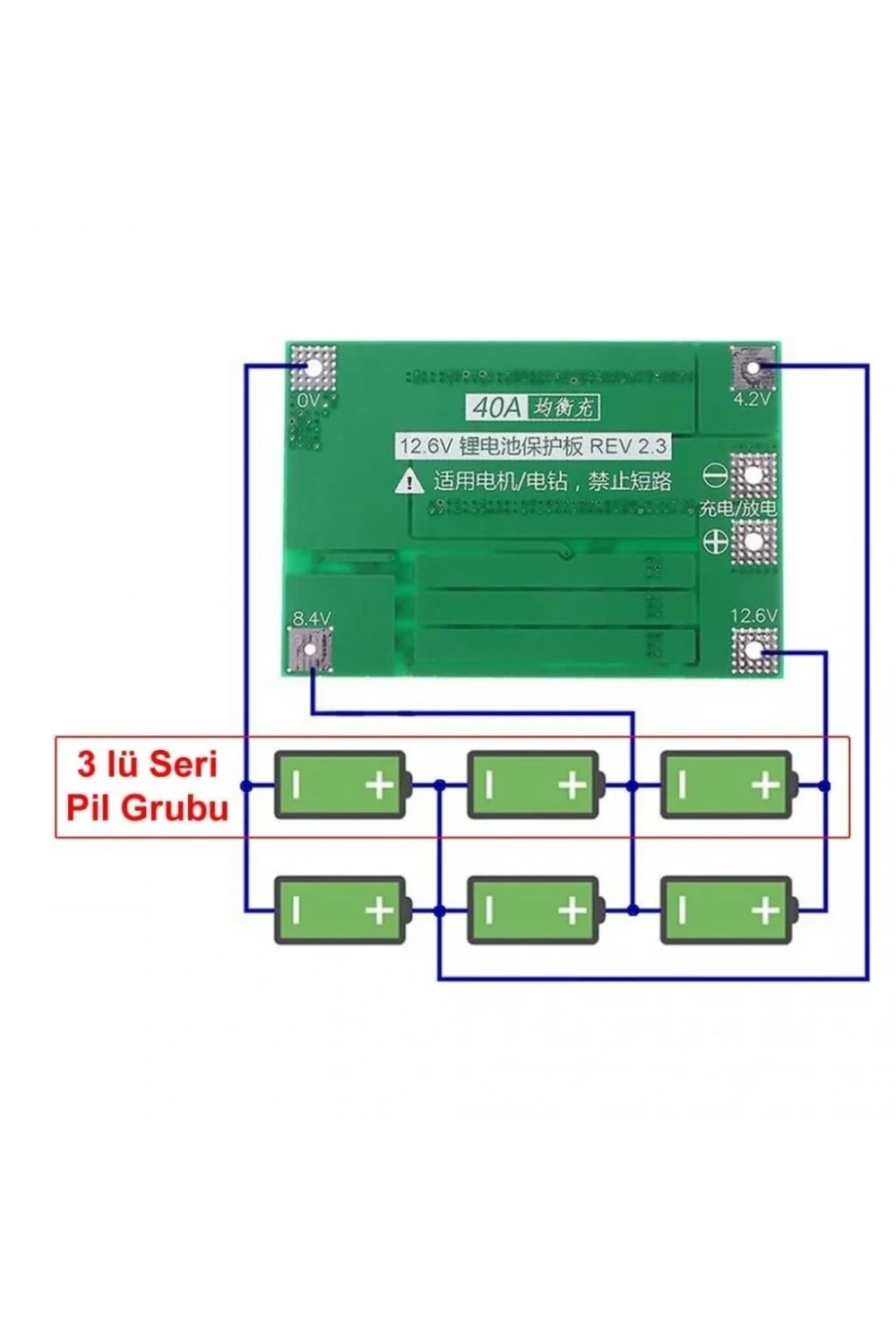 3S 40A BMS 12.6V 18650 Lityum Pil Şarj Koruma Devresi Balanssız