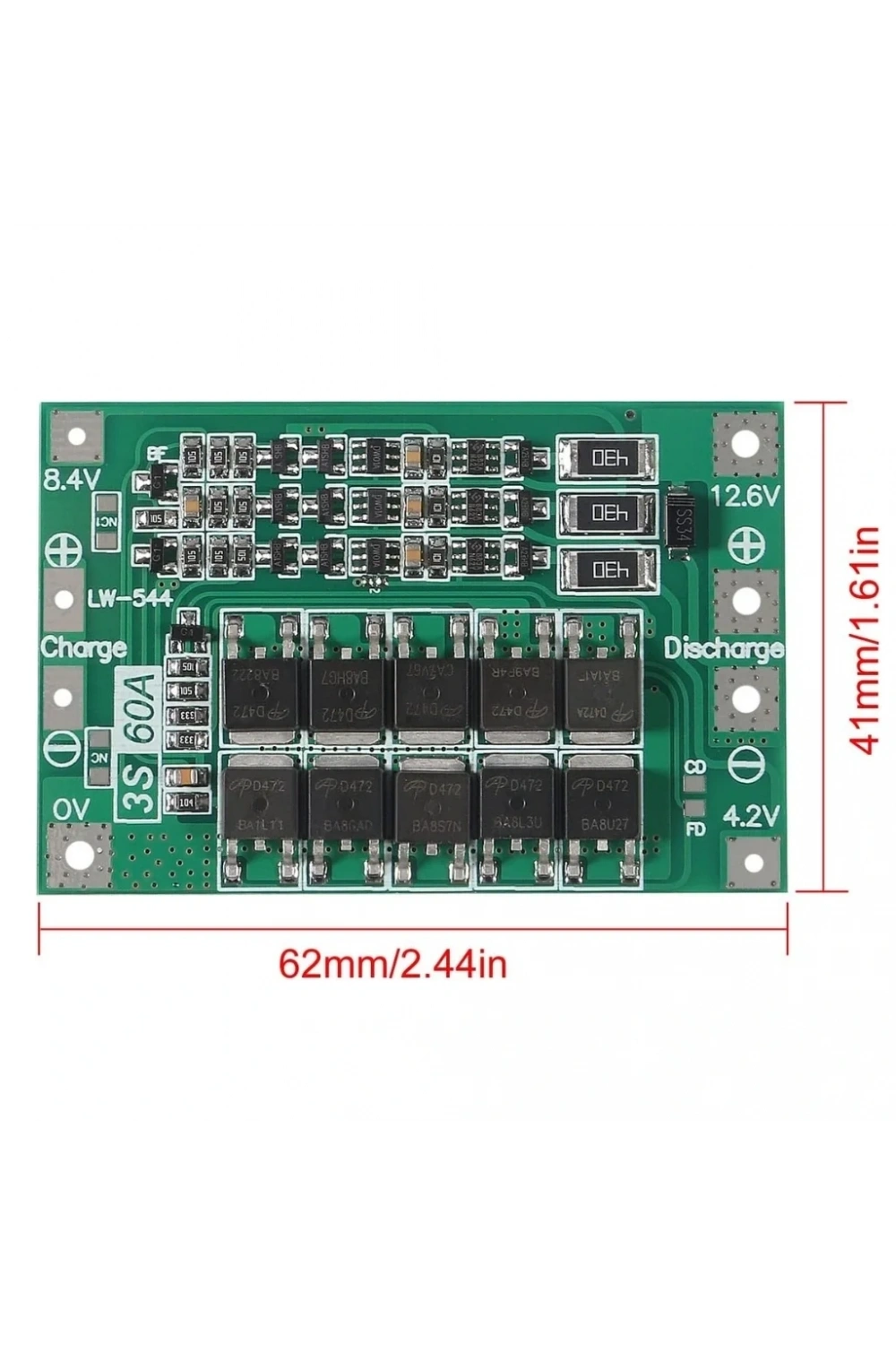 3S 60A BMS 12.6V 18650 Lityum Pil Şarj Koruma Devresi