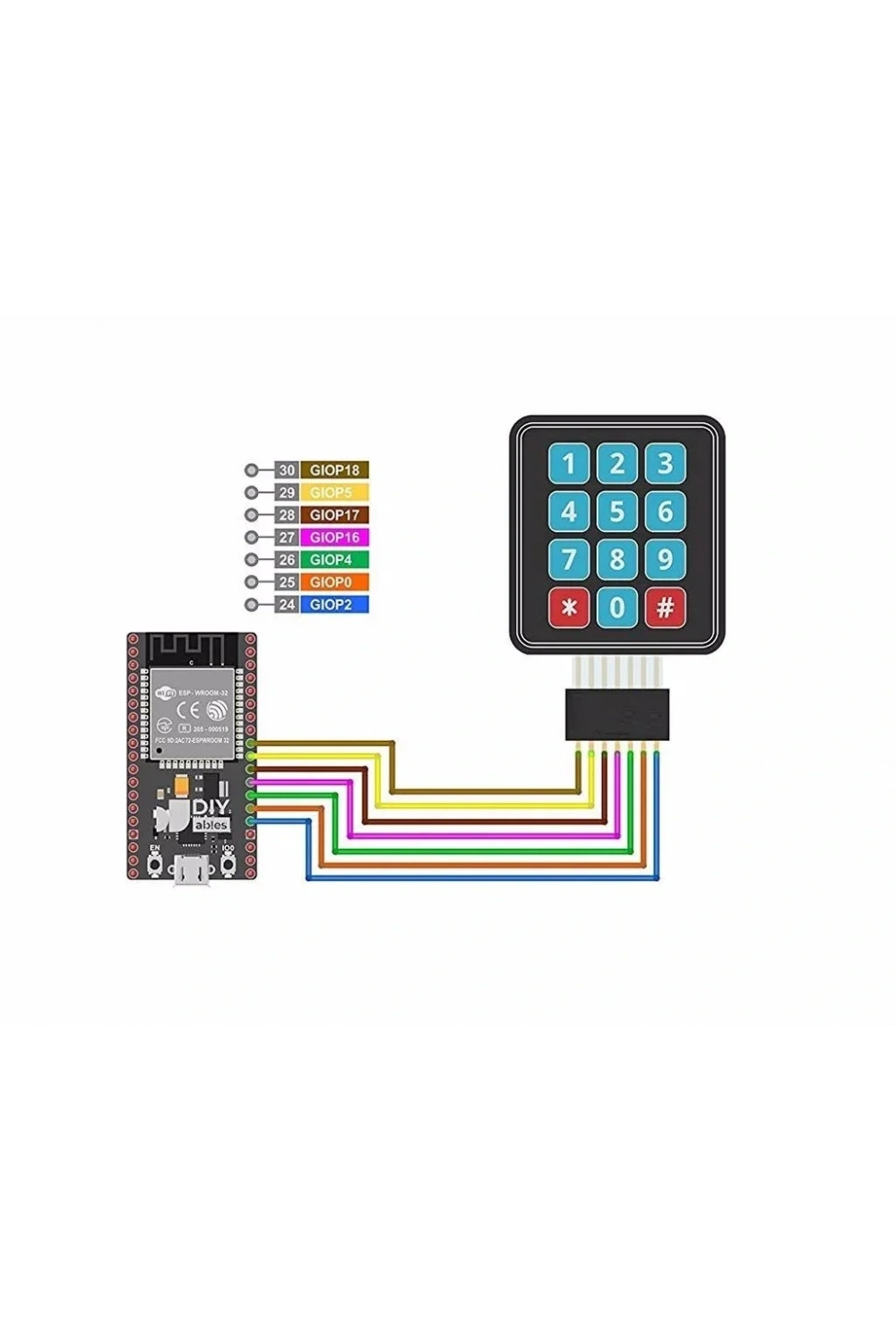 3x4 Membran Tus Takımı - Arduino Keypad
