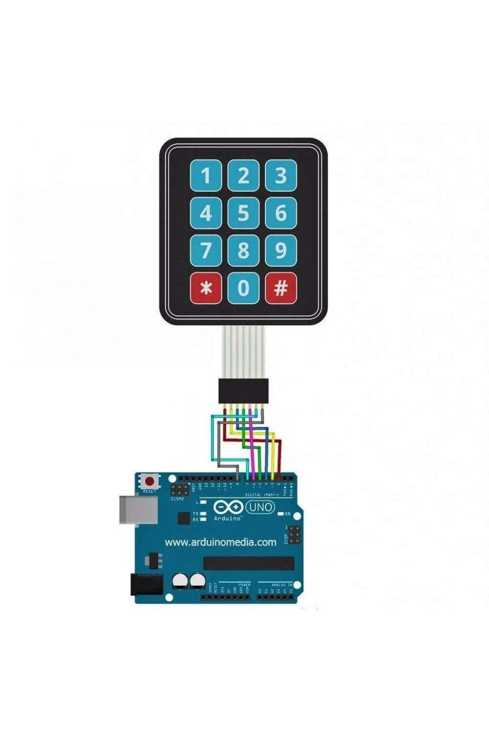 3x4 Membran Tus Takımı - Arduino Keypad