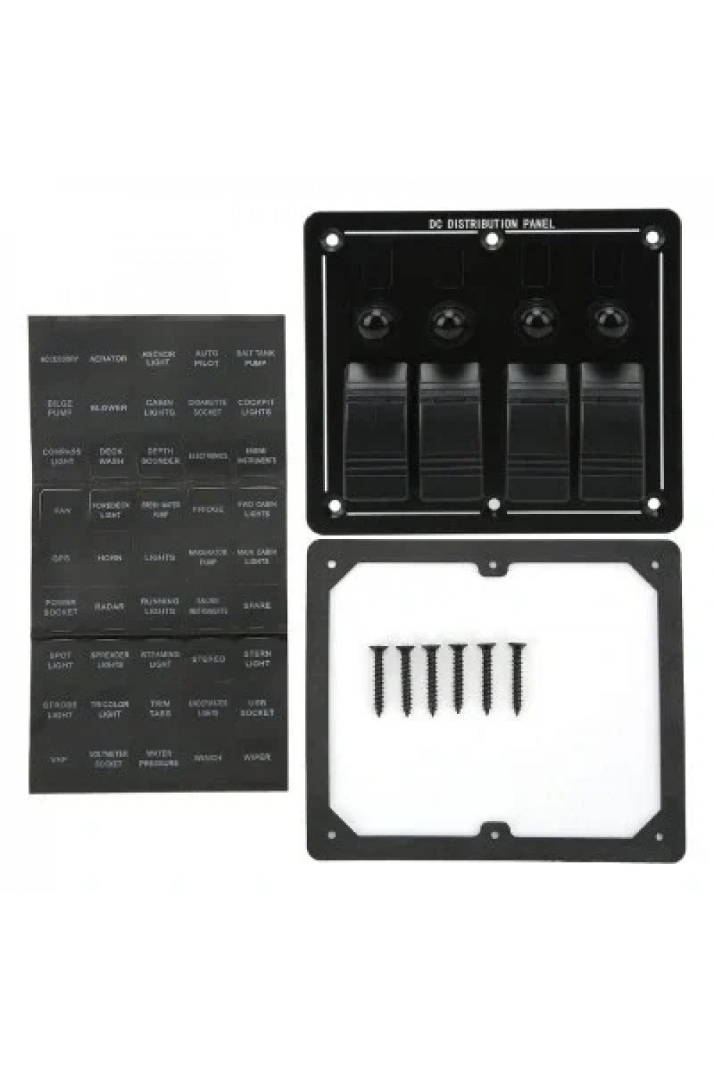 4lü ON-OFF Kırmızı Işıklı Anahtar Switch Panel - Aşırı Akım Korumalı
