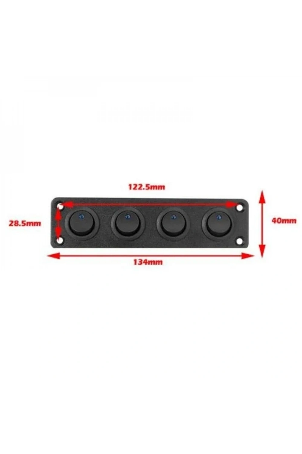 4lü ON-OFF Mavi Nokta Işıklı Anahtar Switch Panel 12V-24V