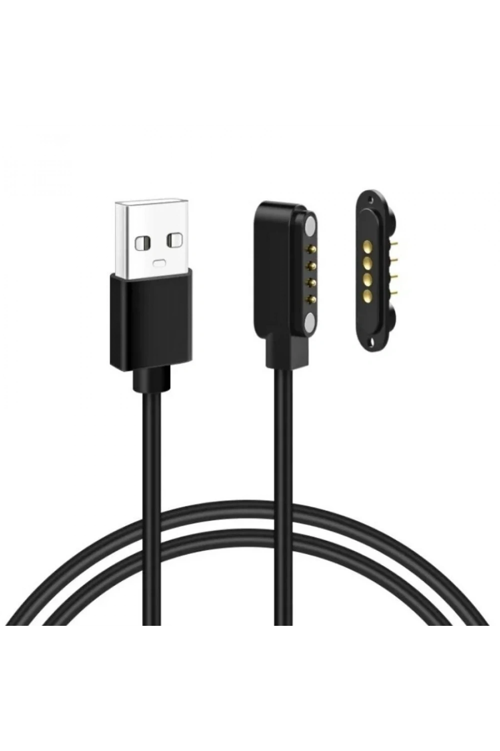 4-Pin 2.54mm Kablolu Pogo Pin Manyetik Konnektör Takımı - USB Soketli
