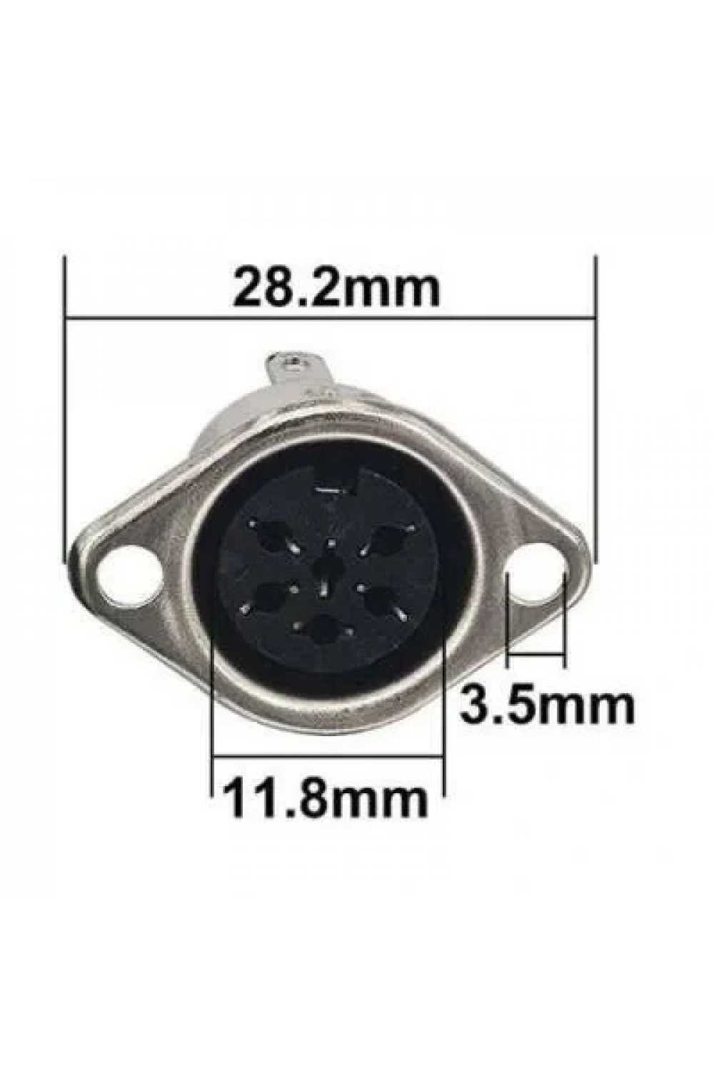 4 Pin Dişi DIN Konnektör - Flanşlı Panel Tipi