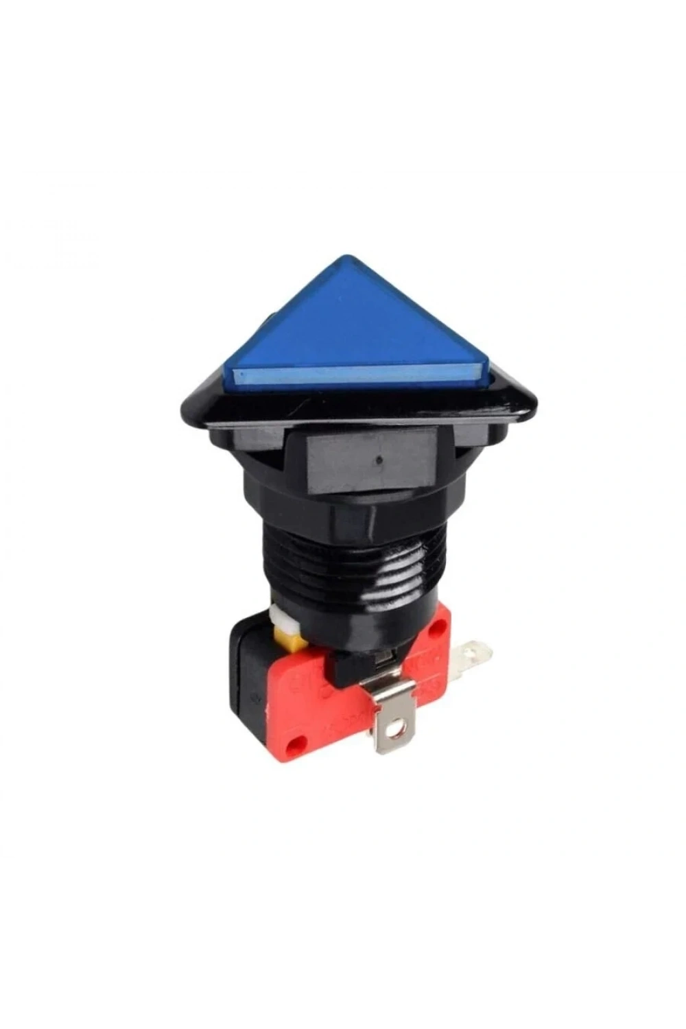 40mm 12V Üçgen Işıklı Oyun Makinesi Butonu - Mavi