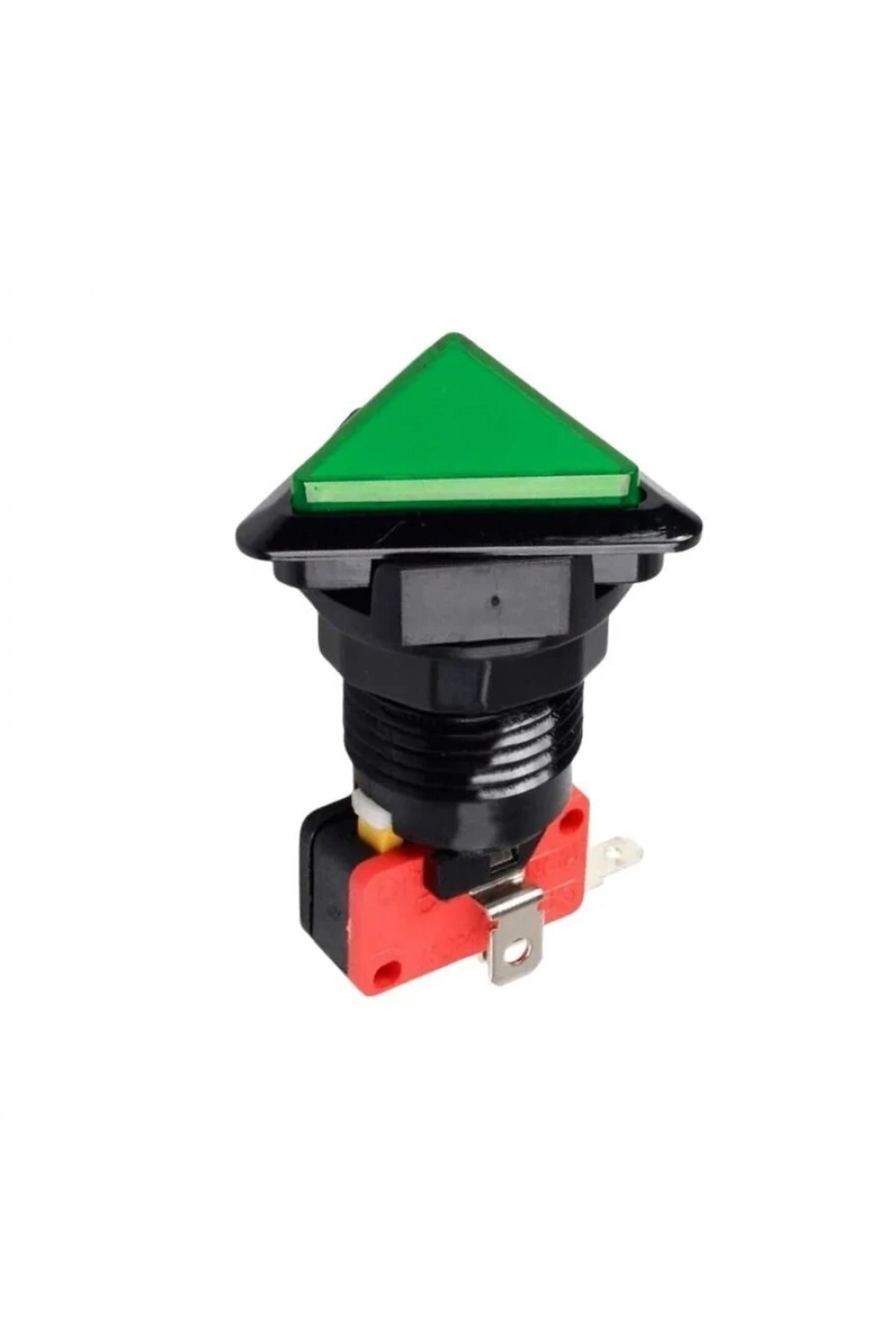 40mm 12V Üçgen Işıklı Oyun Makinesi Butonu - Yeşil
