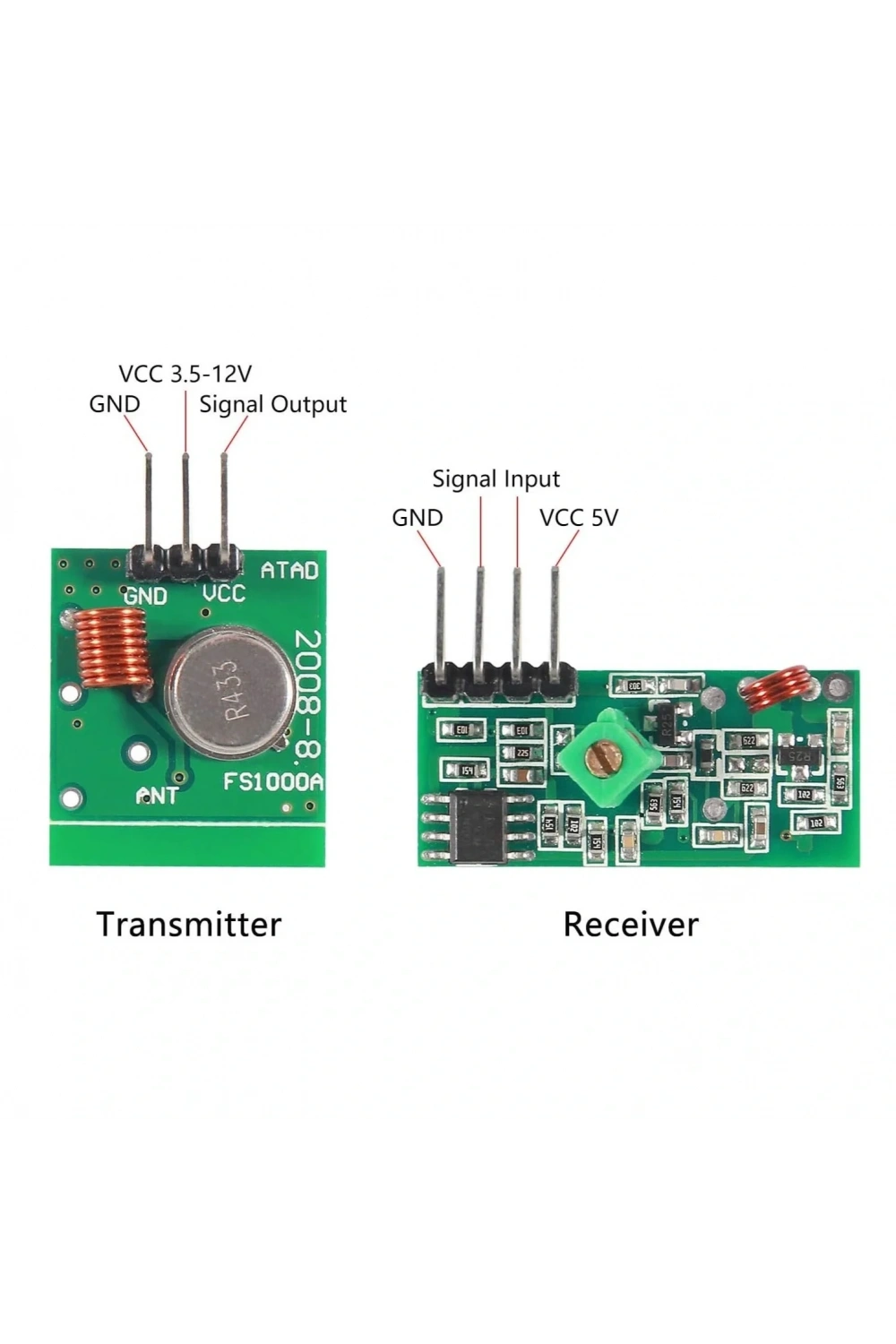 433 Mhz RF Kablosuz Alıcı Verici Transmitter Receiver
