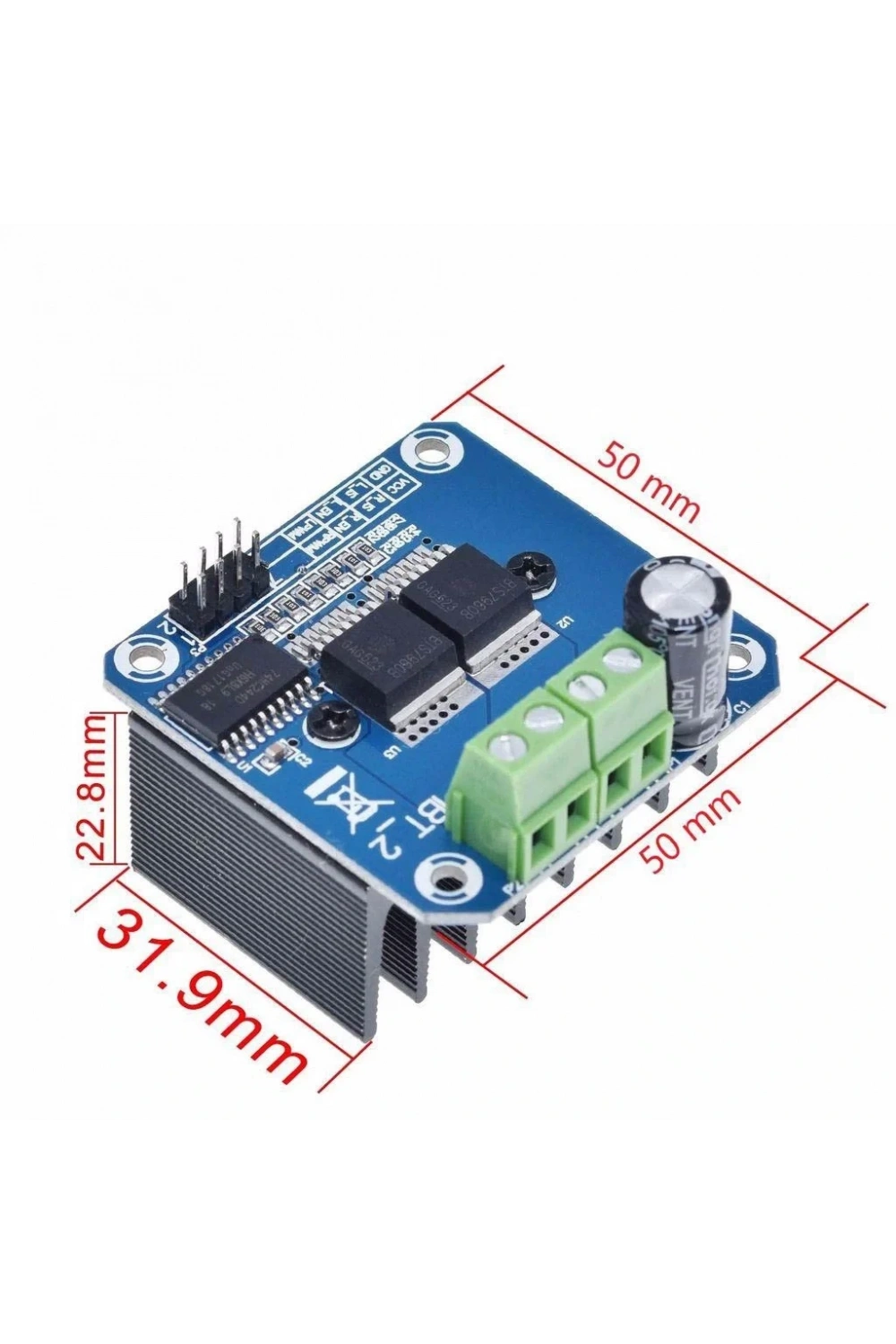 43A 5-27V Çift BTS7960B H-Köprü Yüksek Güç Motor Sürücü Modülü