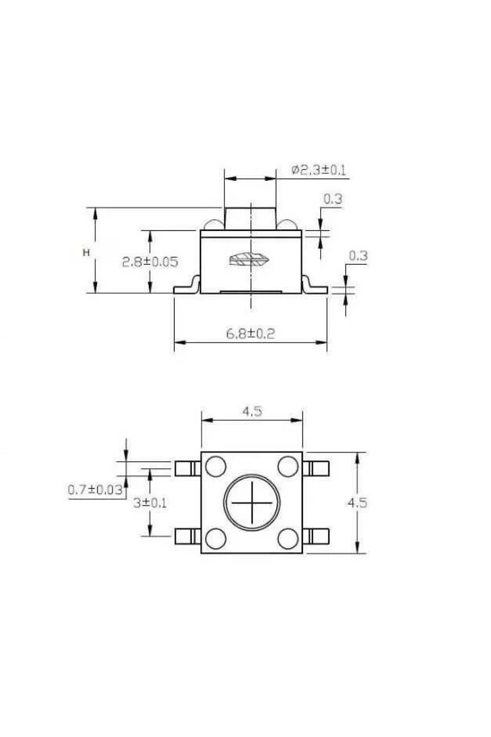 4.5x4.5x5.5mm SMD Tact Buton