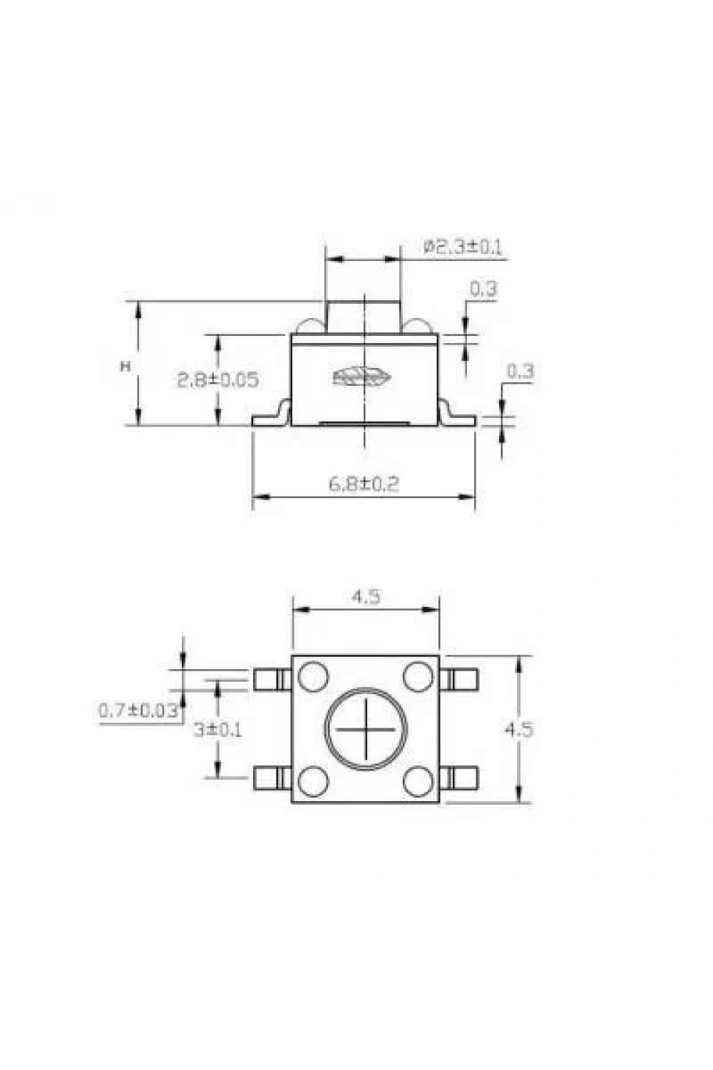 4.5x4.5x6mm SMD Tact Buton