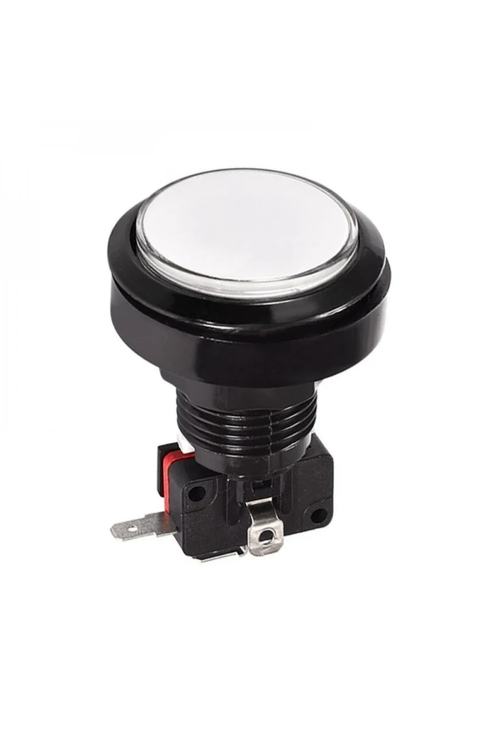 46mm 12V Düz Işıklı Oyun Makinesi Butonu - Beyaz