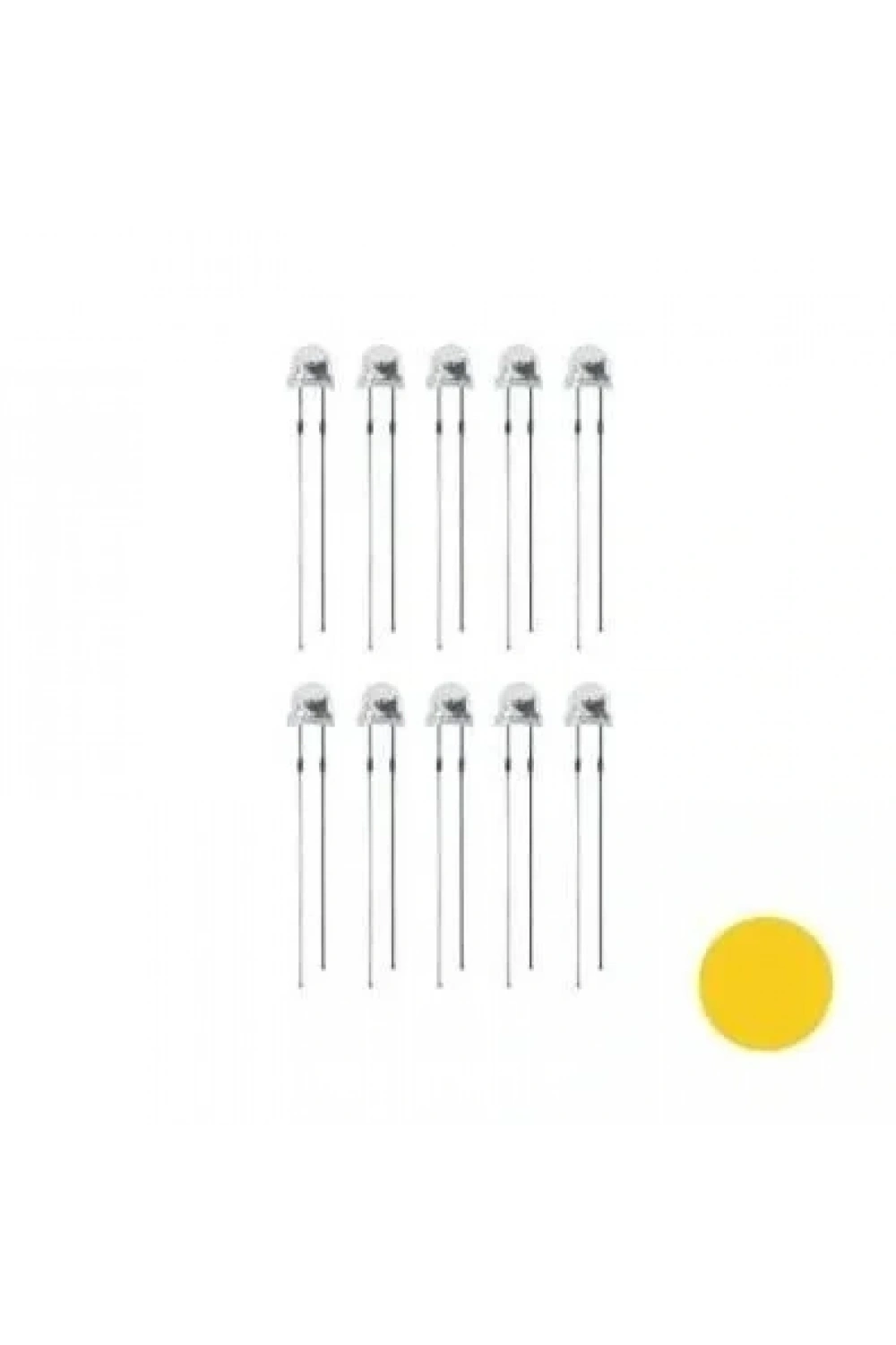 4.8mm Sarı Mantar Led Paketi - 10 Adet
