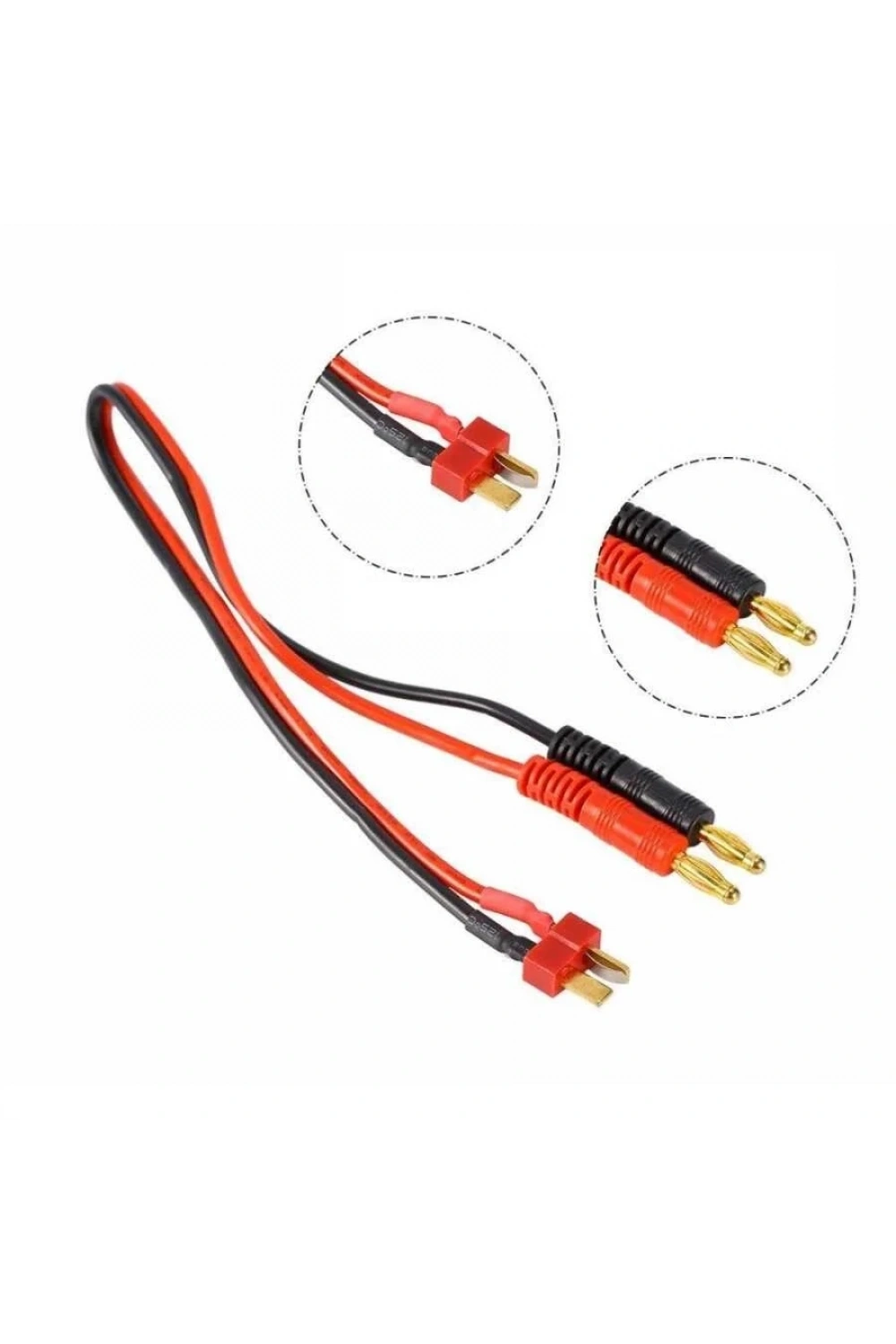4mm Banana - Erkek T Plug Dönüştürücü Kablo - 30cm