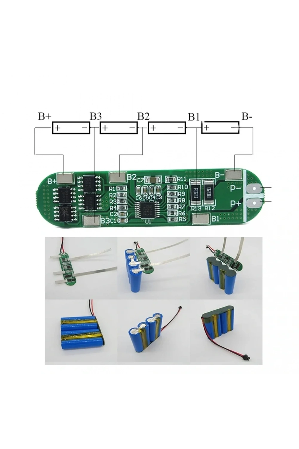 4S 12A BMS 14.8V 18650 Lityum Pil Şarj Koruma Devresi