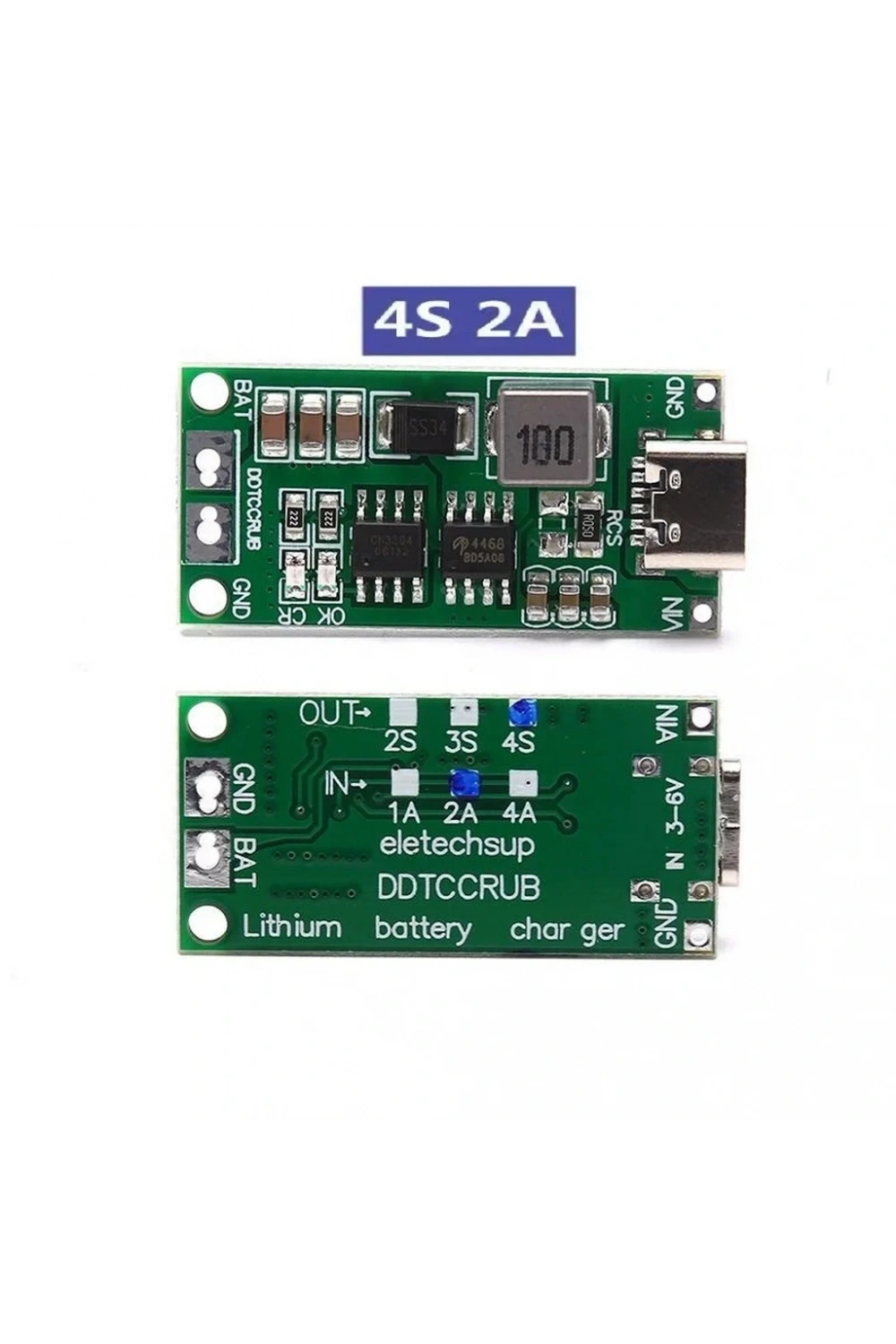 4S 2A Type-C Şarj Modülü Çok Hücreli 18650 Lityum Pil Şarj Devresi 16.8V