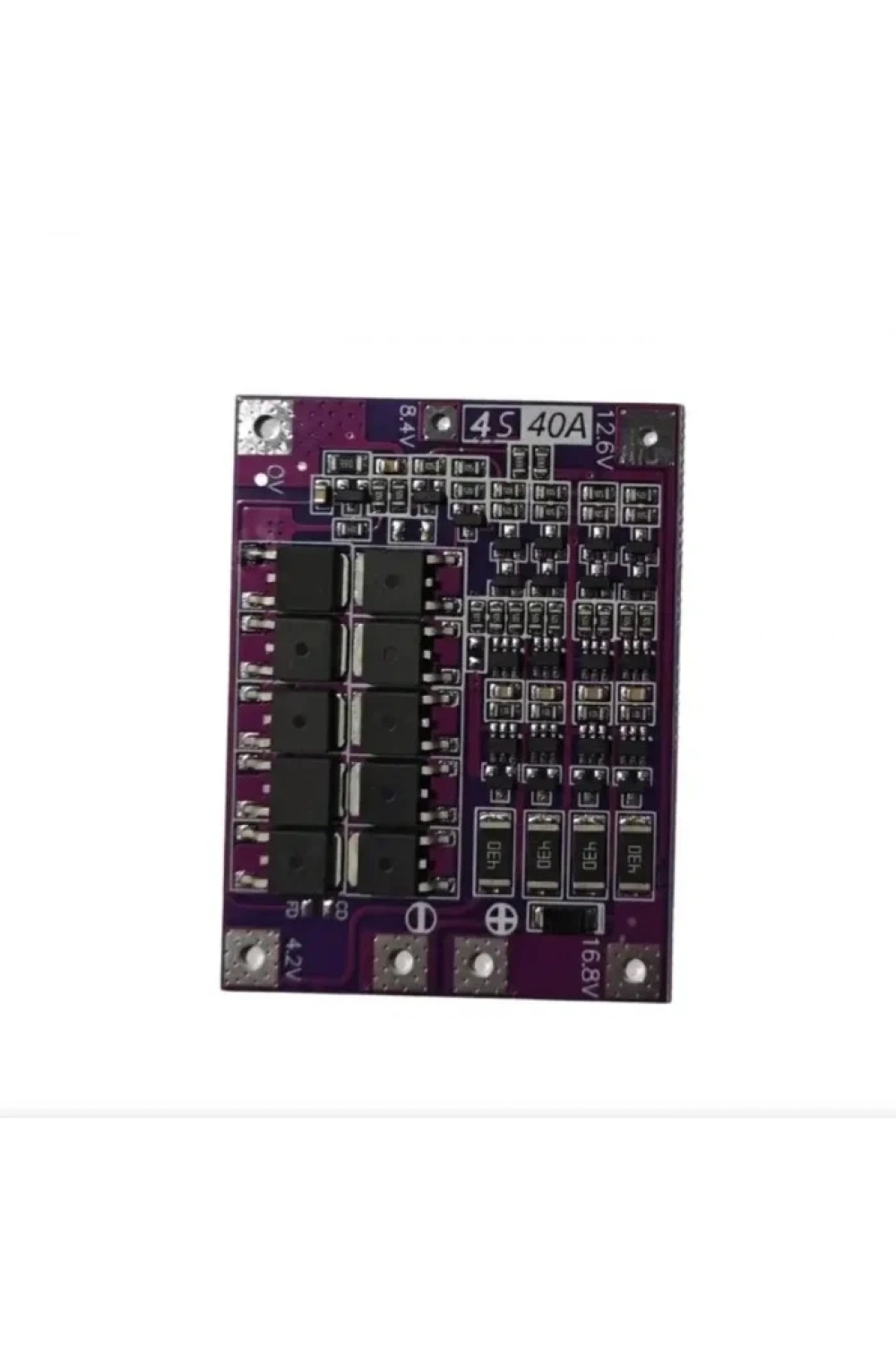 4S 40A Balanslı Lityum-İyon BMS Kartı (Mor PCB)