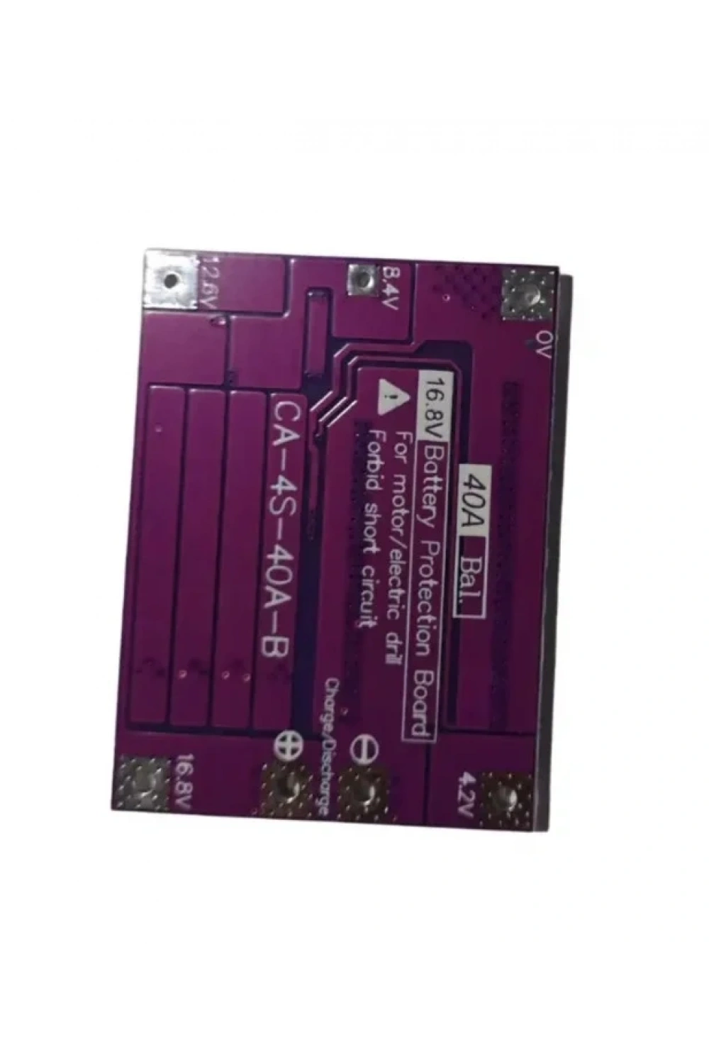 4S 40A Balanslı Lityum-İyon BMS Kartı (Mor PCB)