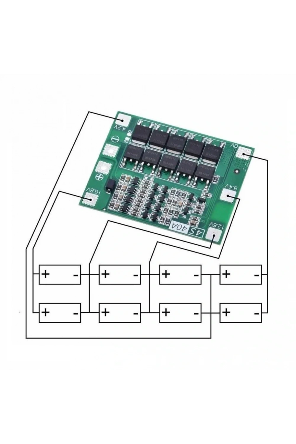 4S 40A BMS 18650 Pil Koruma Devresi Standart Versiyon