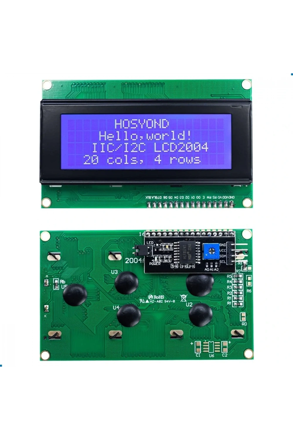 4x20 Mavi LCD Ekran I2C Bağlantılı 20x4 Display Blue