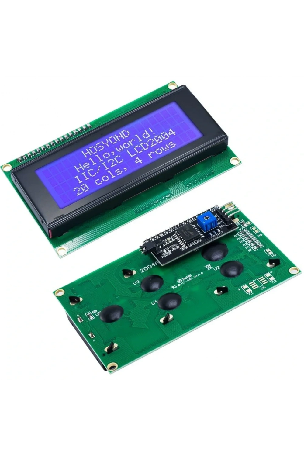 4x20 Mavi LCD Ekran I2C Bağlantılı 20x4 Display Blue
