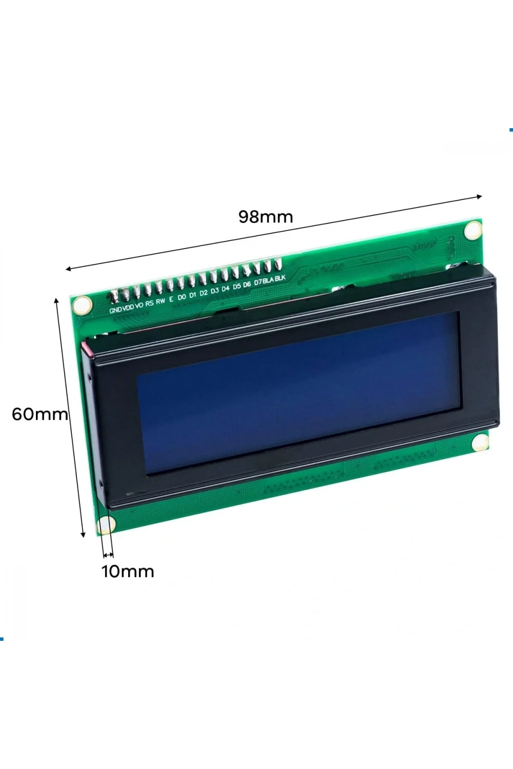4x20 Mavi LCD Ekran I2C Bağlantılı 20x4 Display Blue