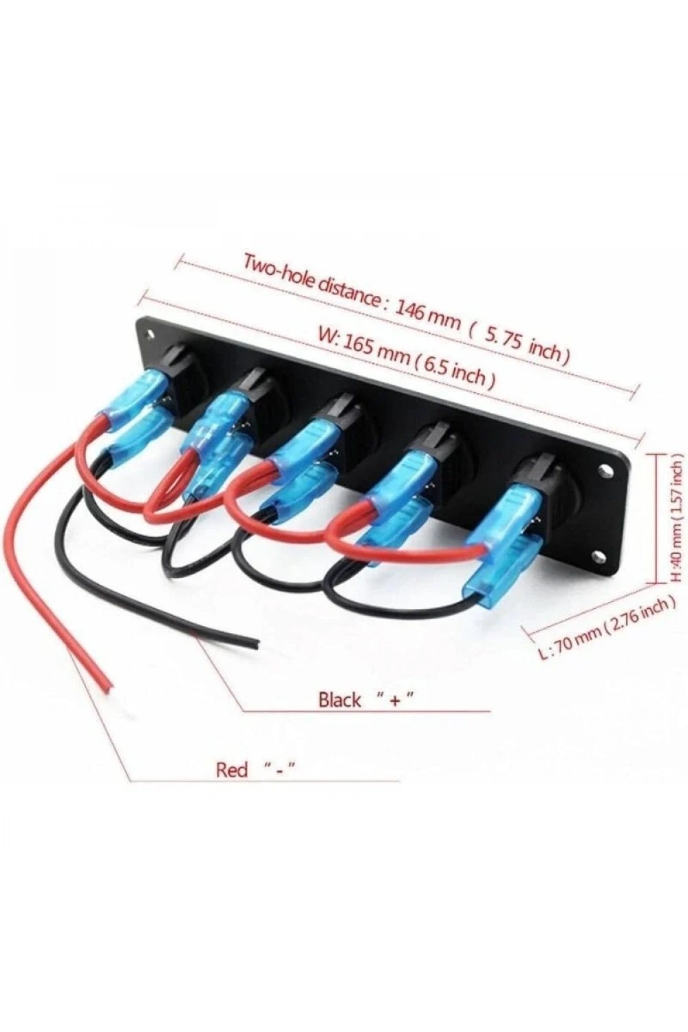 5li ON-OFF Mavi Nokta Işıklı Anahtar Switch Panel 12V-24V