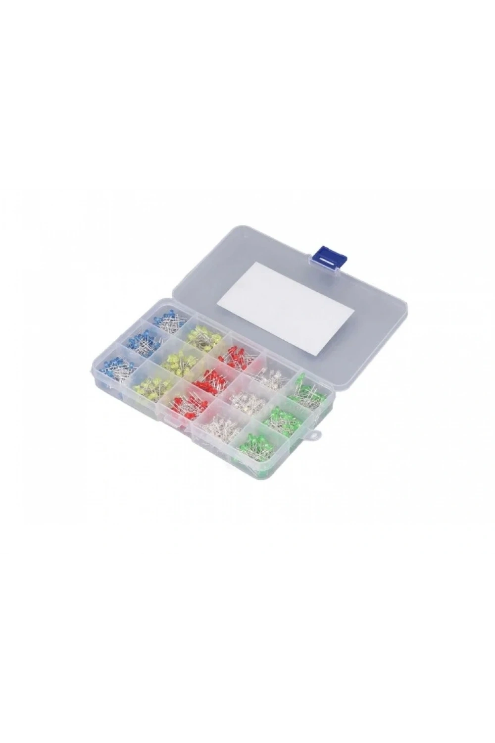 500 Adet 3mm LED Seti (Beyaz, Kırmızı, Mavi, Yeşil, Sarı) Plastik Kutu İçinde