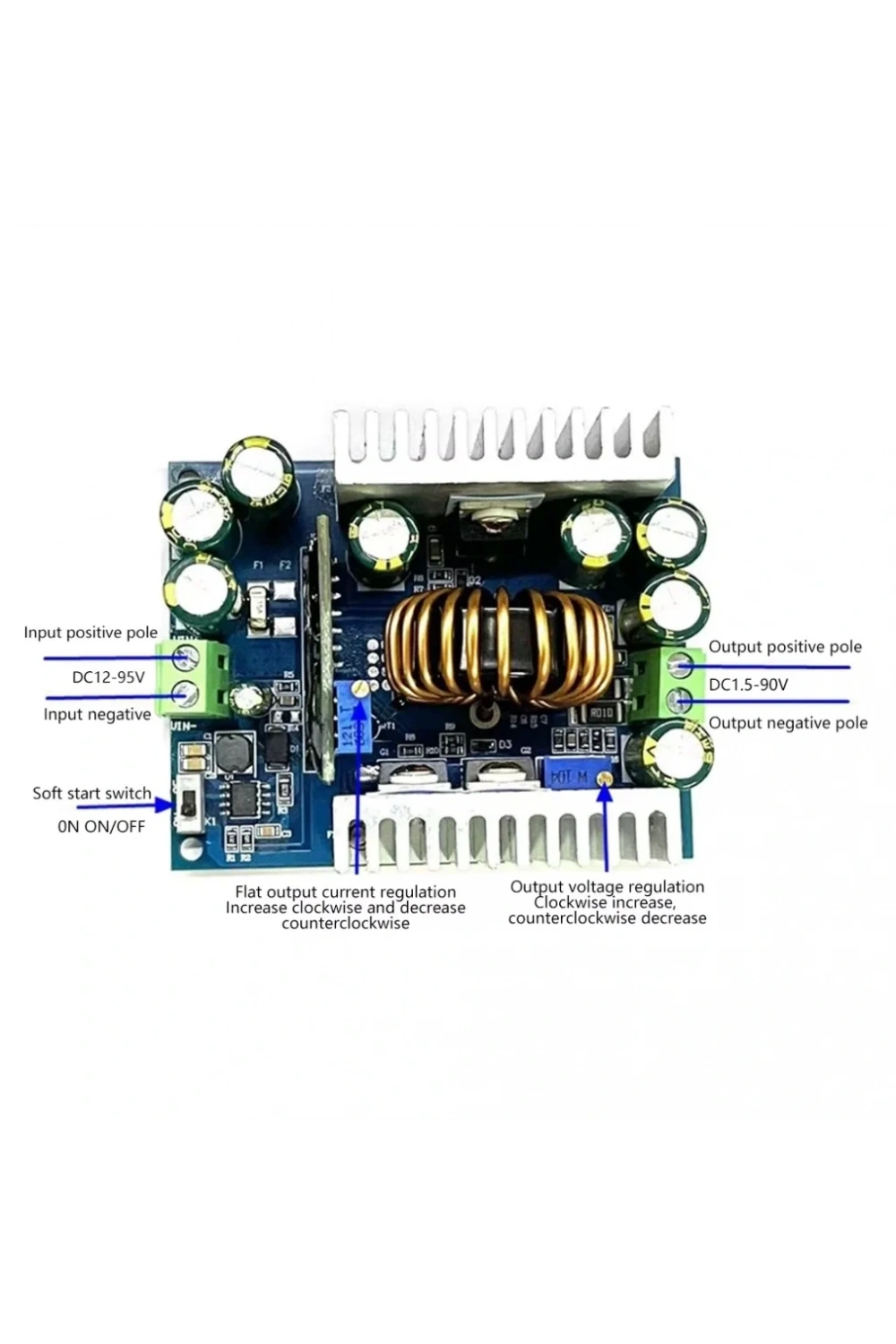 500W 18A DC-DC Ayarlanabilir Buck Dönüştürücü Gerilim Voltaj Düşürücü Modül