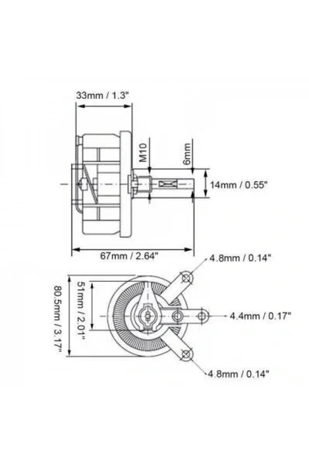 50R 100W BC1 Reosta Direnç - Potansiyometre