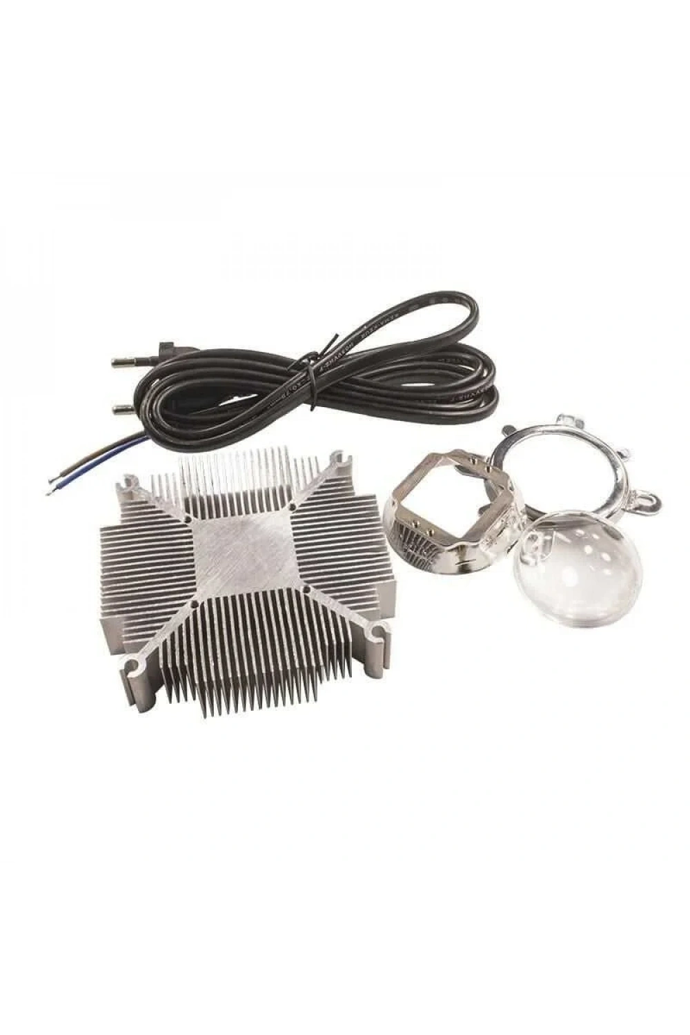 50W Cob Led Alüminyum Soğutucu + 120 Derece Lens + Kablo Seti