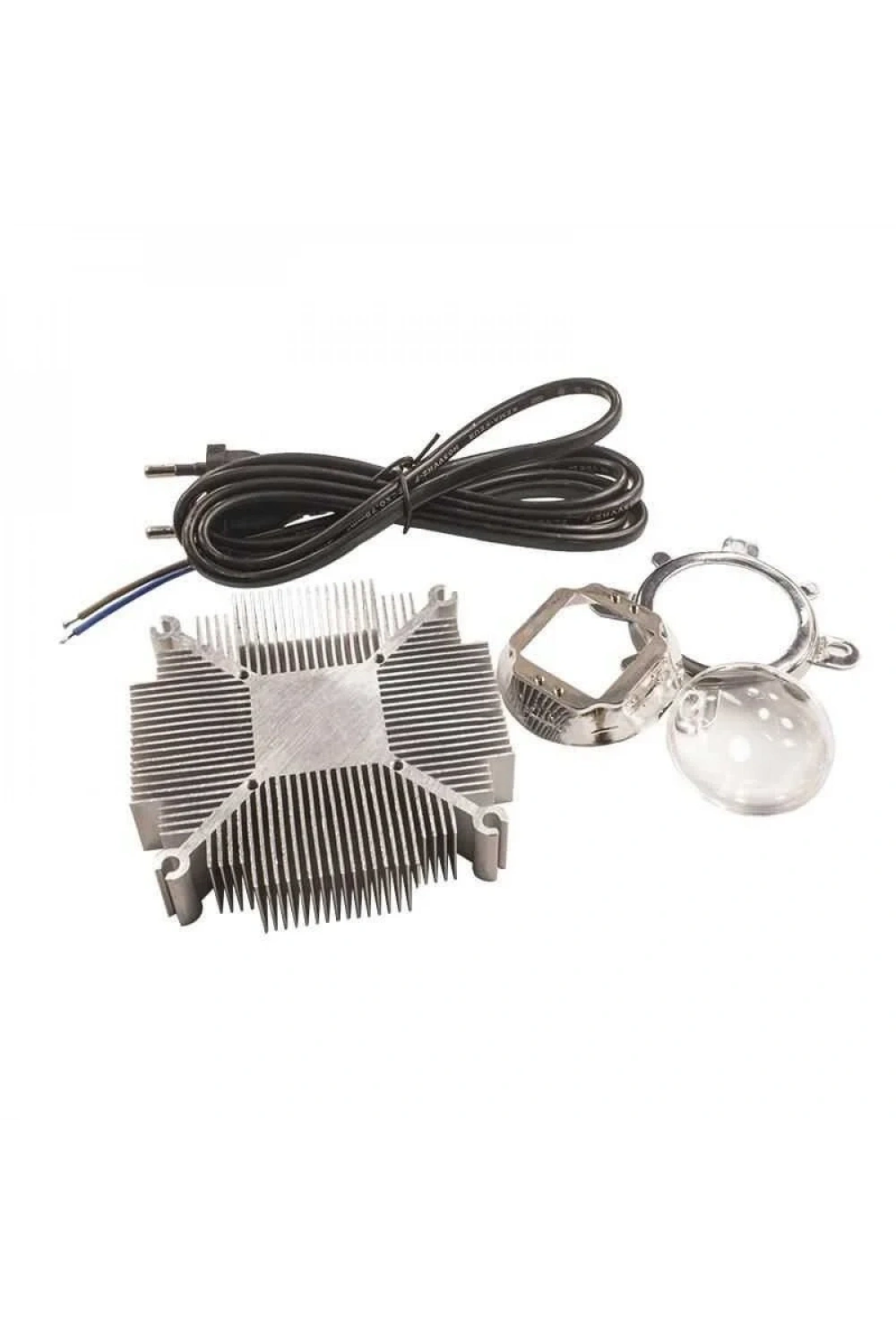 50W Cob Led Alüminyum Soğutucu + 60 Derece Lens + Kablo Seti